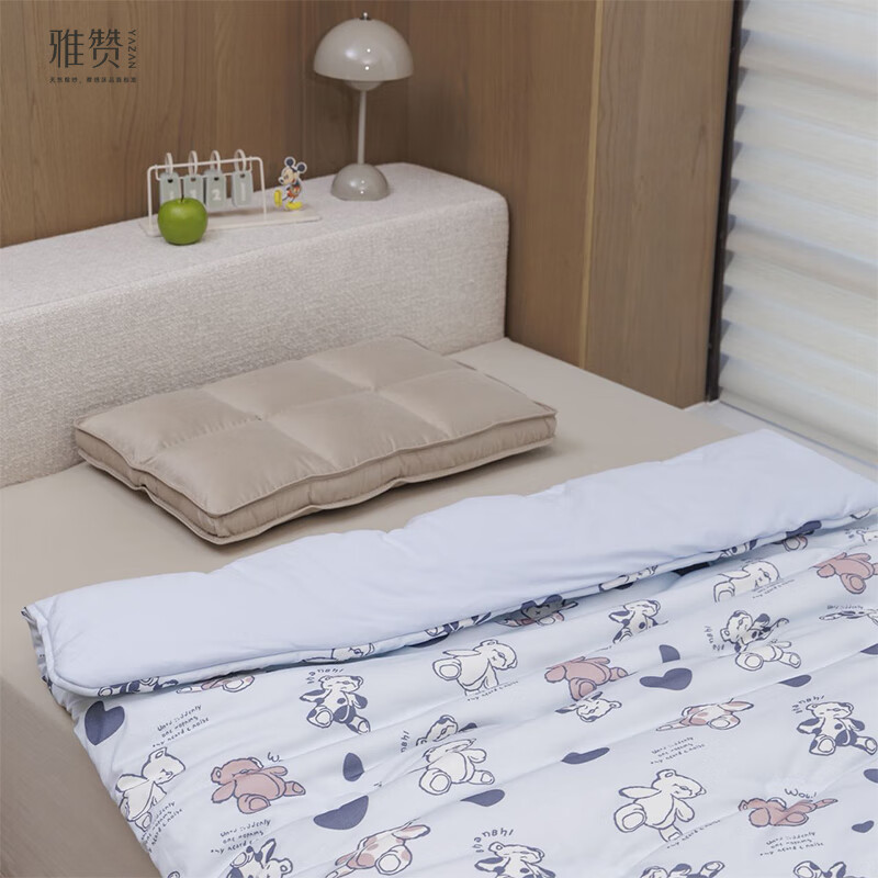 雅赞（YAZAN）儿童被子秋冬透气保暖豆豆绒盖毯夹棉被新生儿软糯包裹婴幼儿被子 布偶熊-四季被【适用温度15℃-25℃】 115cm*150cm（儿童被）