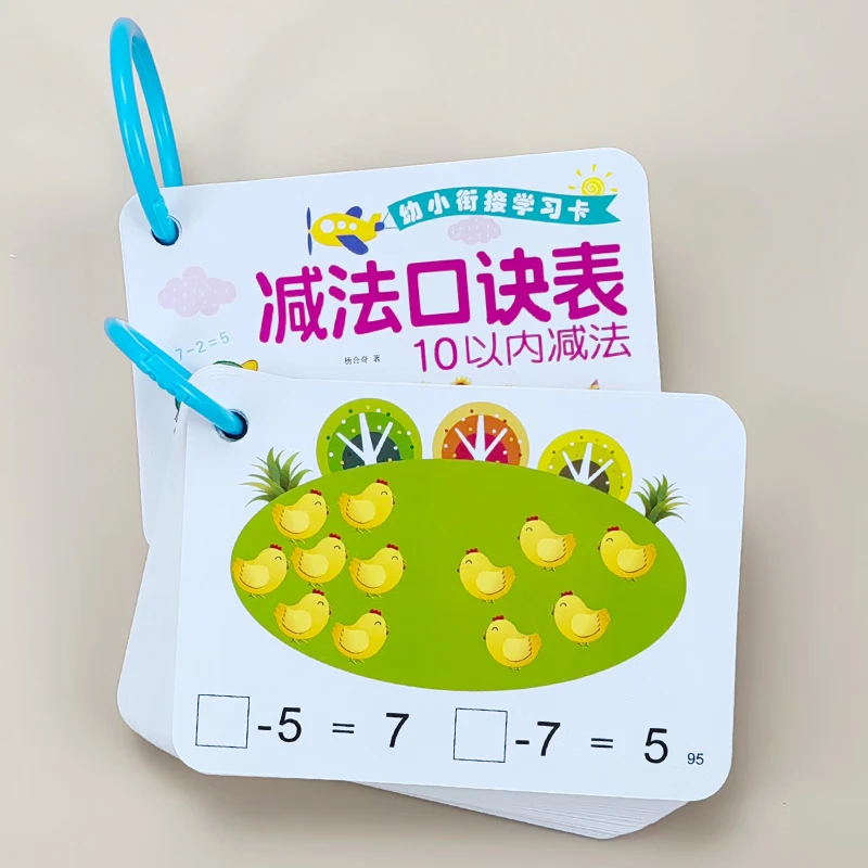 口算题卡10以内20以内加减法口算卡片幼小衔接50和100以内口算卡片学习卡 【4本基础篇】10/20口算卡+10以内加减口诀卡