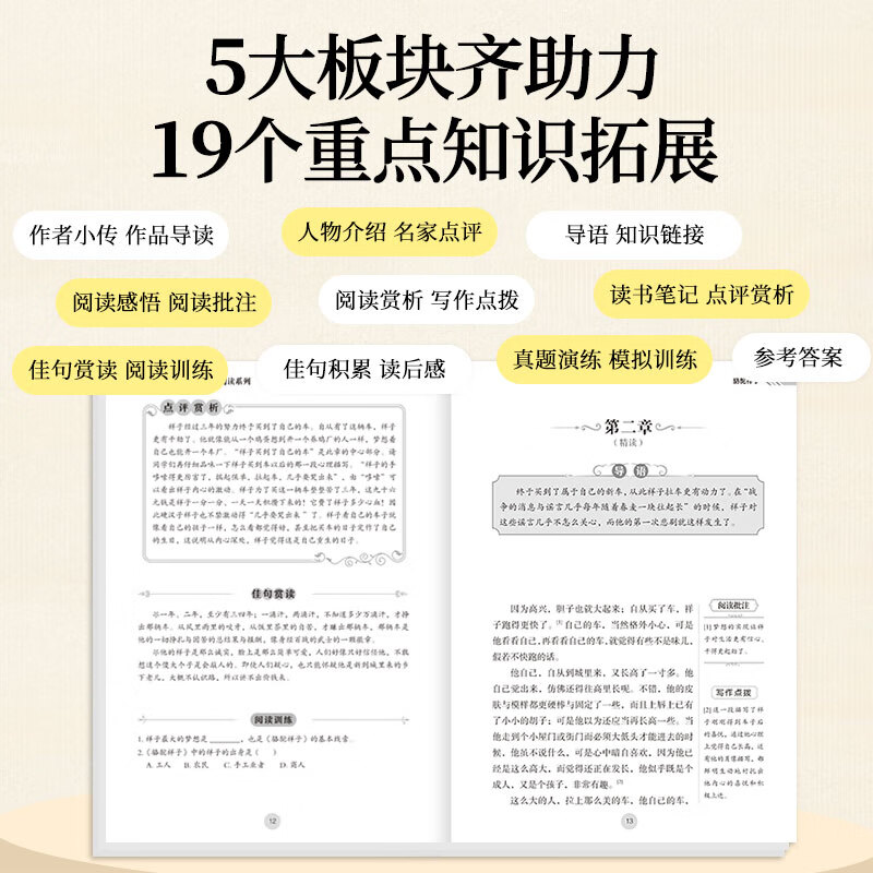 钢铁是怎样炼成的骆驼祥子七年级必读正版原著初中生初一下册必读课外书完整版无删减配套人教版人民教育出版社钢铁是怎样练成的 【配套人教版】骆驼祥子+钢铁 赠配套手册