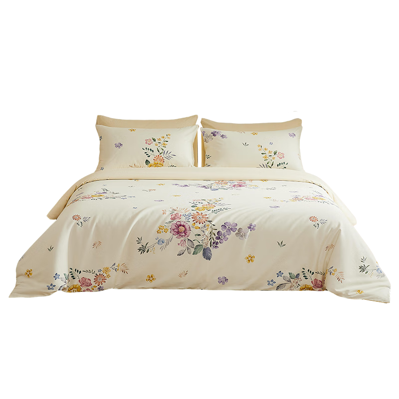 MIDO HOUSE铭都床上用品100%纯棉四件套全棉床单被套秋冬磨毛四件套冬季A类浪漫之夜 1.8m床笠款