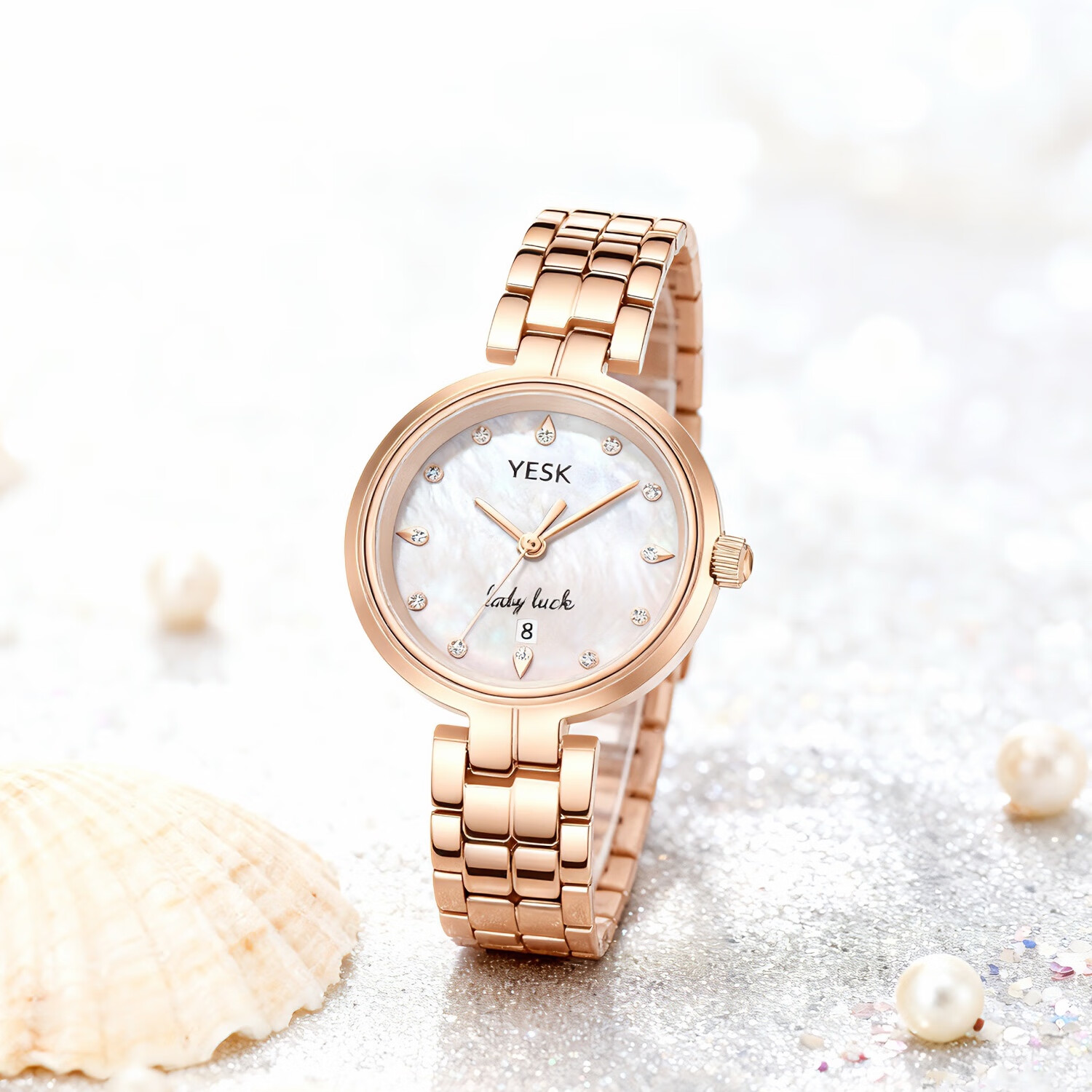 YESK雅思克幸运女神瑞士石英手表轻奢高端送爱人送女友送闺蜜