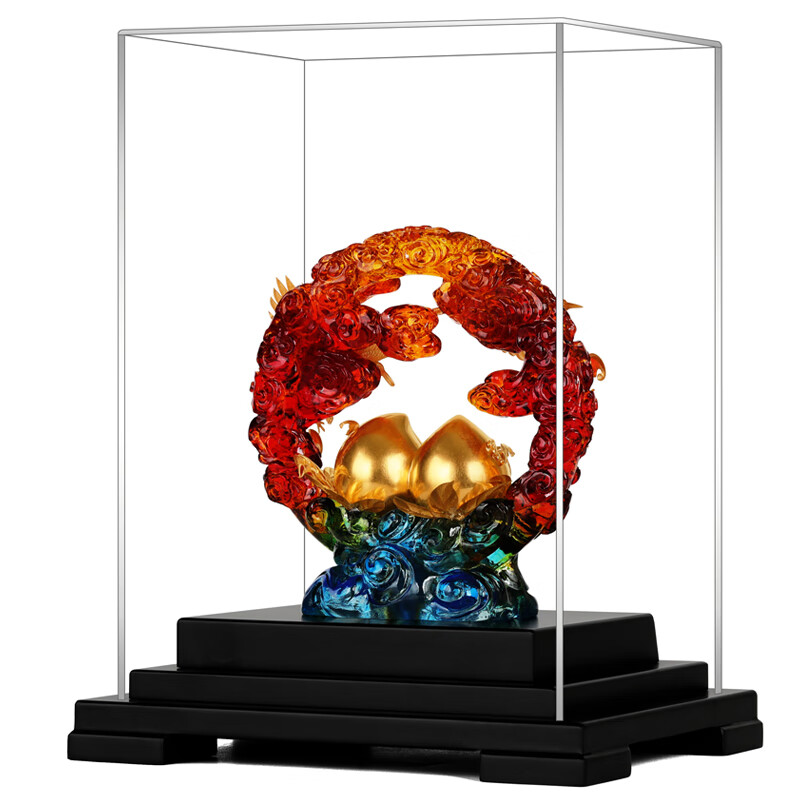 NWTB 金箔琉璃寿桃摆件送老人长辈生日礼物60 70 80贺寿祝寿大寿礼品 福寿双全