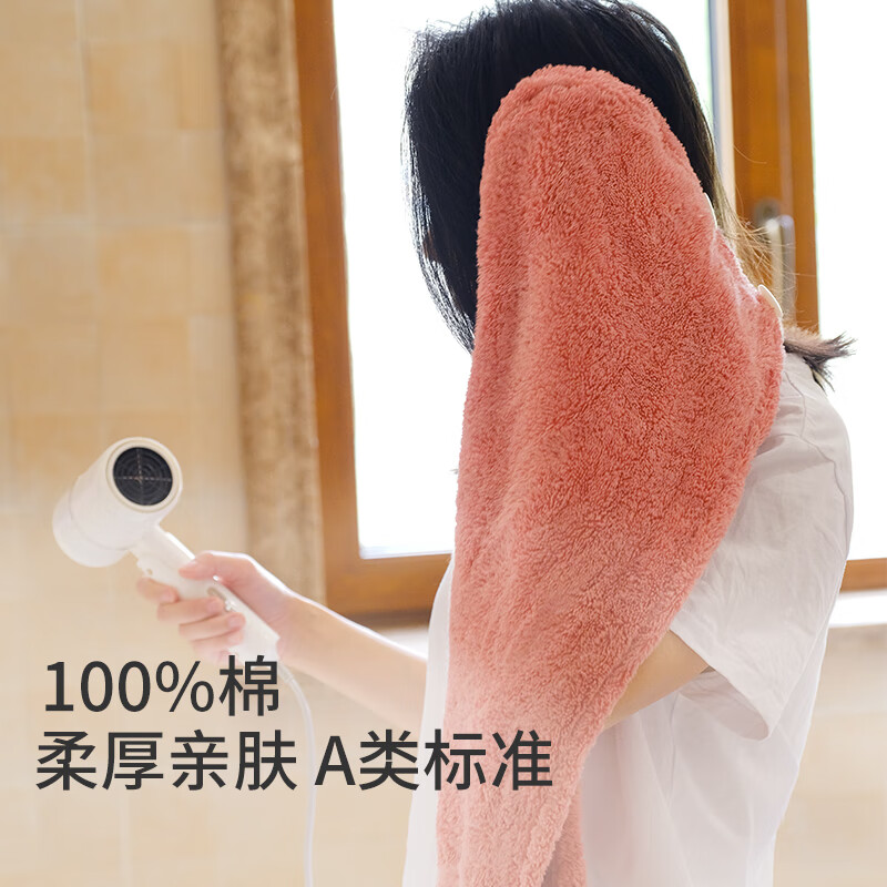 浅野（air kaol）日本进口干发帽女男干发巾蓬松柔软不易掉毛吸水干发带加厚礼盒装 加厚带扣 海蓝色 礼盒装