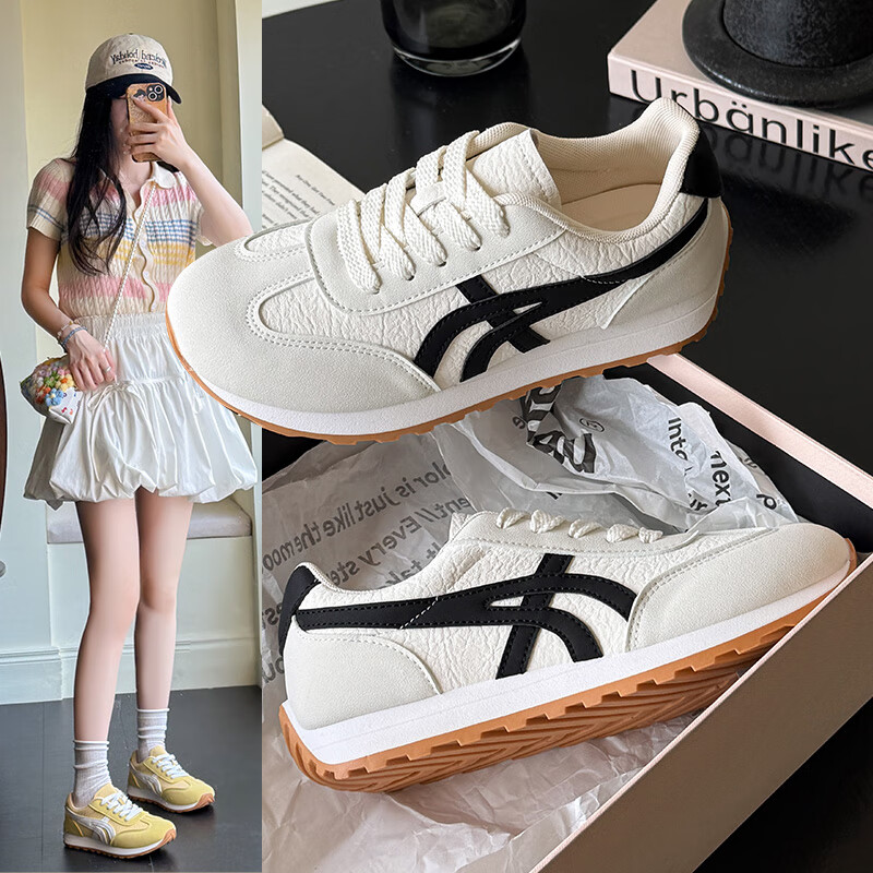 云醍桃语新款厚底女德训鞋2026单网春夏百搭运动鞋学生休闲鞋跑步鞋小白鞋 灰色 单层 37