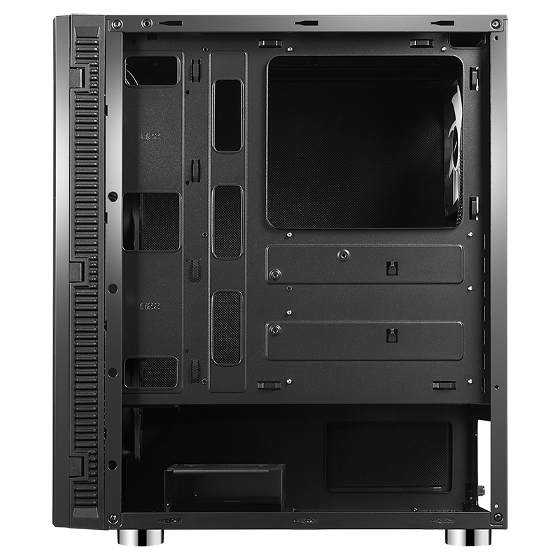 先马（SAMA）黑洞7 中塔吸音降噪台式电脑主机箱 支持ATX主板/宽体五金/标配3风扇4面吸音棉/背线/独立电源仓