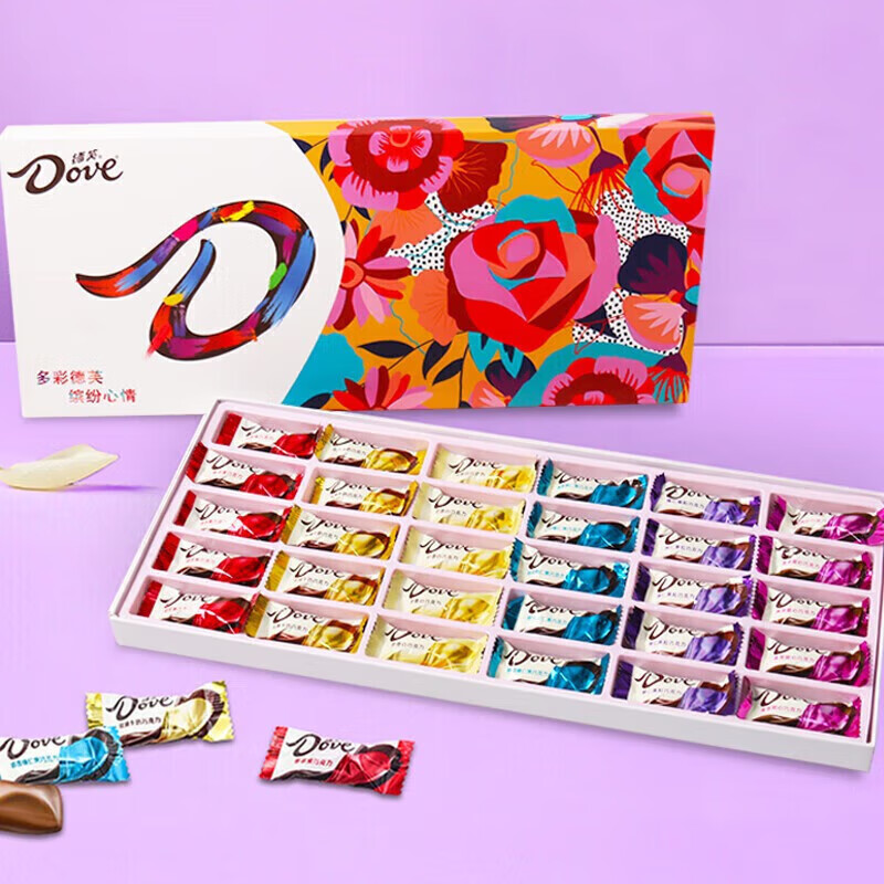德芙（Dove）心语巧克力礼盒520情人节生日礼物送女友女生老婆表白母亲节实用 花语德芙礼盒180g【款式随机发货】