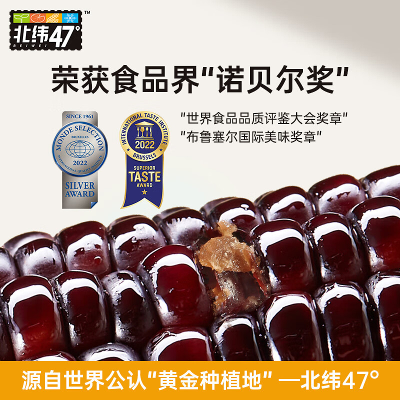 北纬47度黑糯玉米东北黑龙江糯玉米真空装玉米花青素新鲜玉米棒 满满花青素黑糯玉米200g*6穗