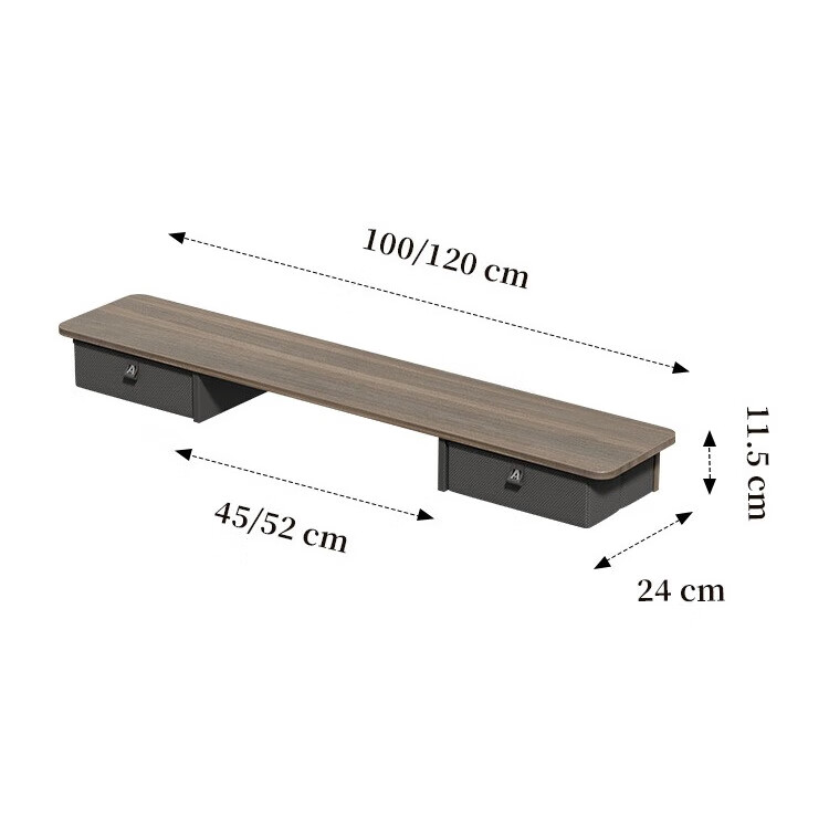 AGILESTIC台式电脑显示器增高架电脑屏幕支架办公桌面增高架显示器垫高支架 雾影胡桃 120cm【升级抽屉款增高架】