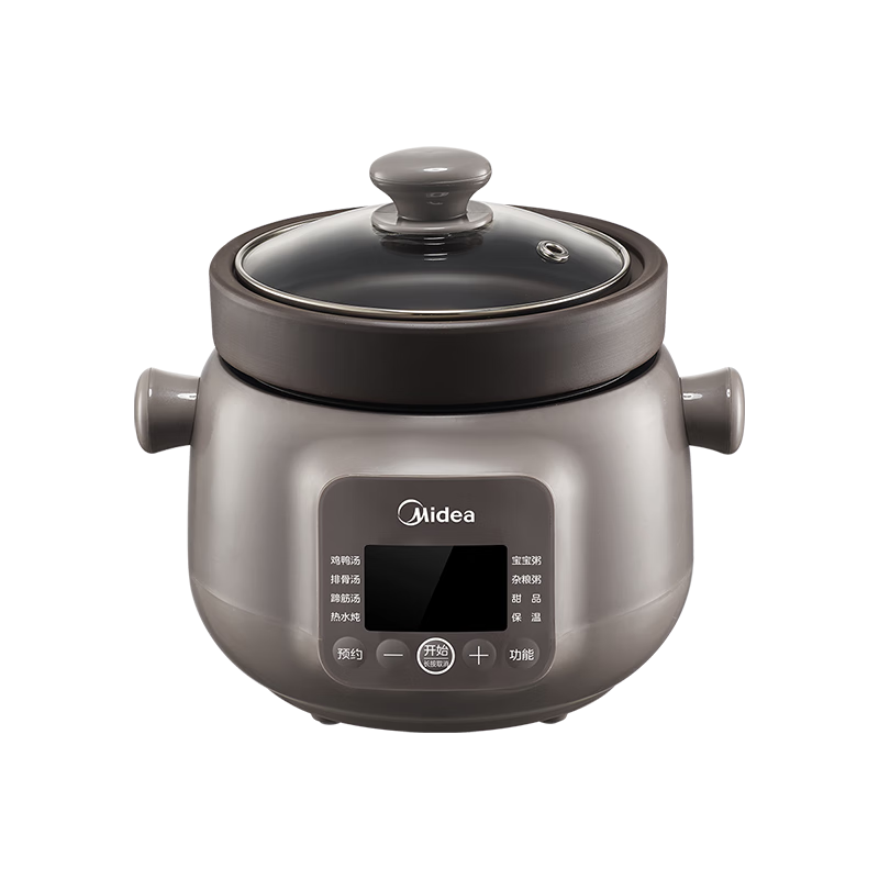 美的（Midea）电炖锅电炖盅电砂锅 陶瓷煲汤锅紫陶炖汤锅 燕窝炖盅煮粥锅电煮锅宝宝辅食锅2L快炖MD-DGE2056