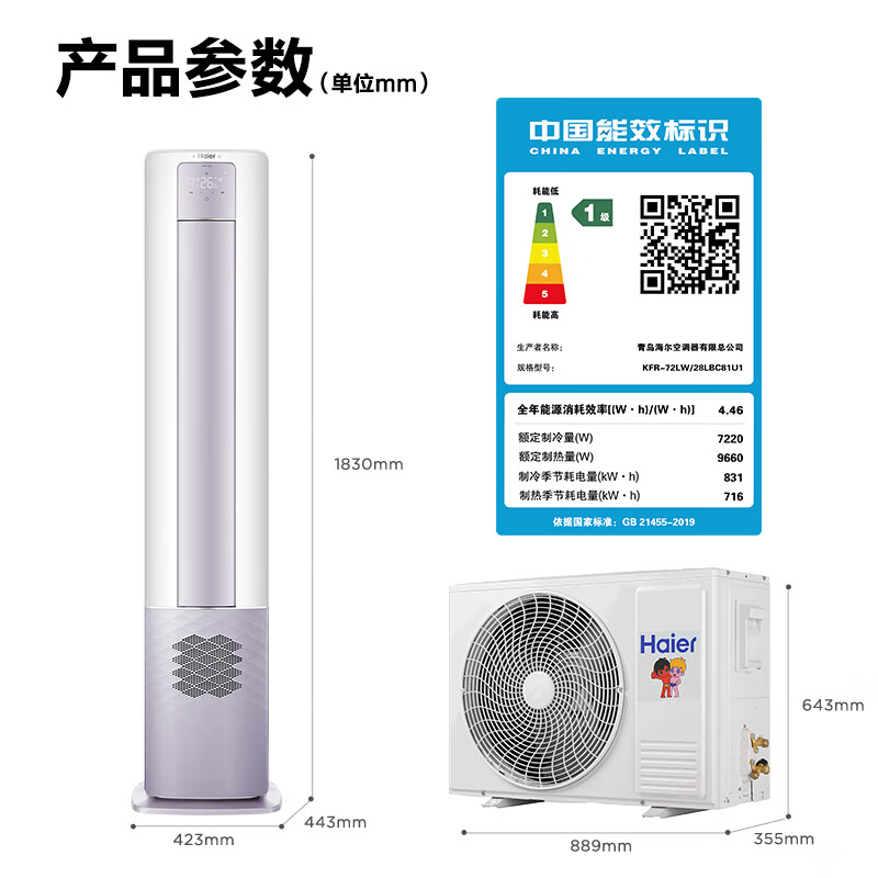 海尔KFR-72LW/28LBC81U1空调柜机怎么样?好不好？评价很好吗