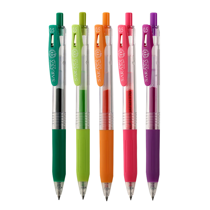 斑马牌（ZEBRA）中性笔JJ15学生考试笔彩色绘画笔财务办公财务水笔速干按动签字笔透明杆子弹头水笔 黑色BK 5支装