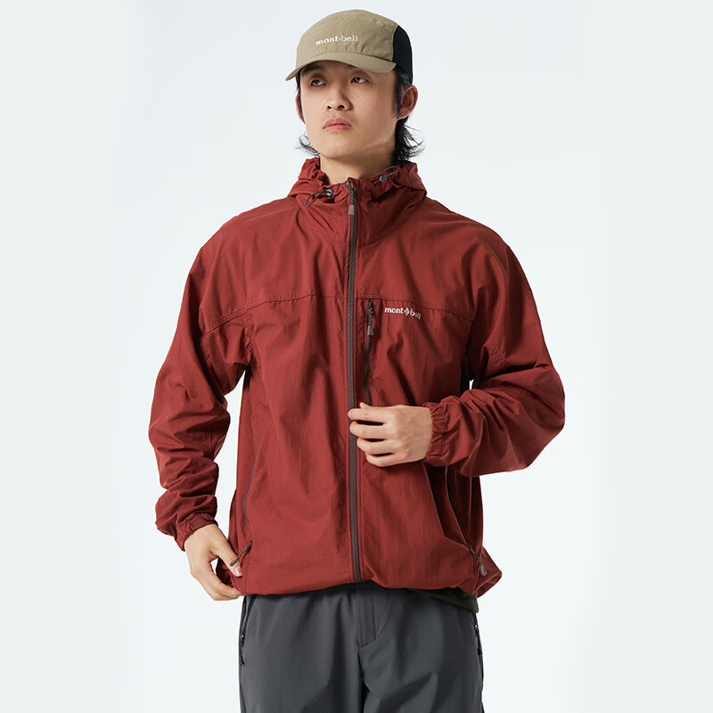 mont·bell户外春夏男款运动休闲防晒防风舒适连帽外套 1103320 WRD酒红色 M