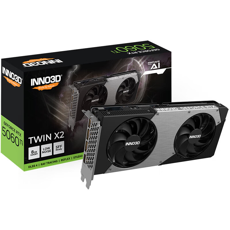 映众（Inno3D）GeForce RTX 5060Ti 曜夜 X2 8GB 显卡 全新架构 DLSS 4 甜品电竞游戏台式电脑独立显卡