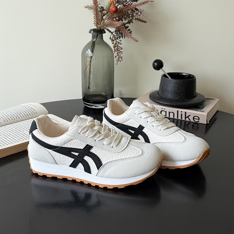 云醍桃语新款厚底女德训鞋2026单网春夏百搭运动鞋学生休闲鞋跑步鞋小白鞋 灰色 单层 37