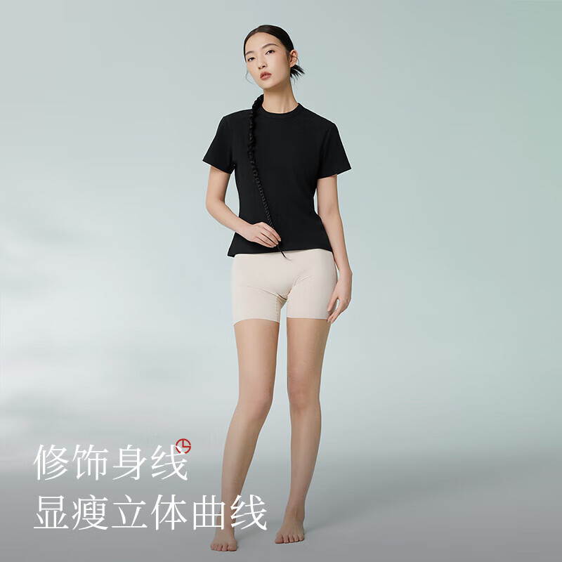 金利来（Goldlion）女士T恤女夏季长绒棉短袖舒适透气修身显瘦百搭罗纹打底衫纯色 花灰色 M (160) 建议拍大一码