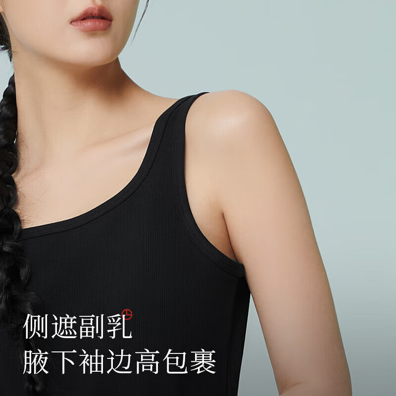 金利来（Goldlion）女士背心女吊带美背内搭长绒棉透气夏季高弹力螺纹显瘦打底上衣 花灰色 M (160)