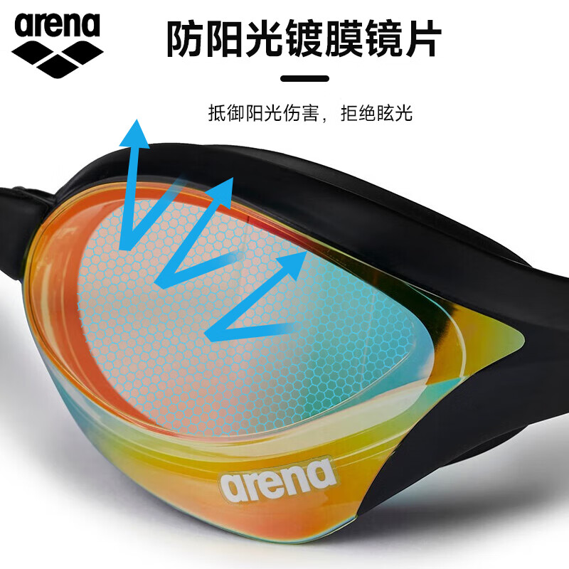 阿瑞娜（arena）进口泳镜徐嘉余防水防雾先锋高清男女镀膜游泳镜竞技比赛国际泳联 180MSW（进口防雾先锋）YEGL金色