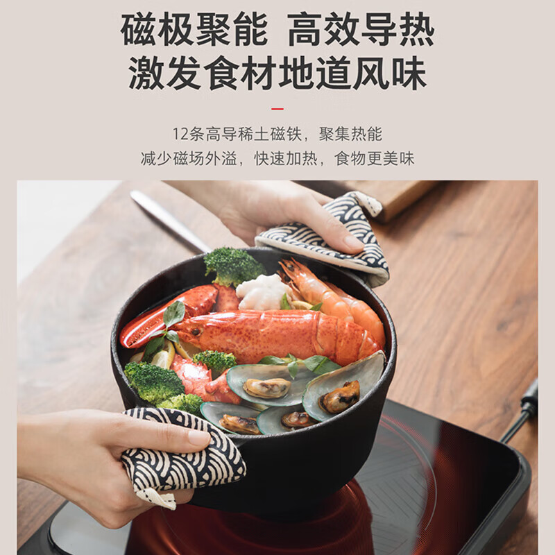 东芝【官方旗舰店】小雅电磁炉家用大功率 10重安全保护 全自动节能小型灶低温烹饪一键定时 IC-21XSC 【旗舰爆款】17档智能定温