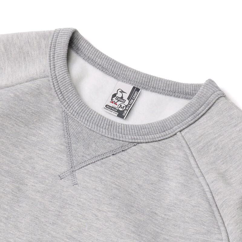 CHUMS洽洽鸟 美式复古情侣款圆领印花宽松加绒保暖卫衣CH00-1355 白色W001 XS