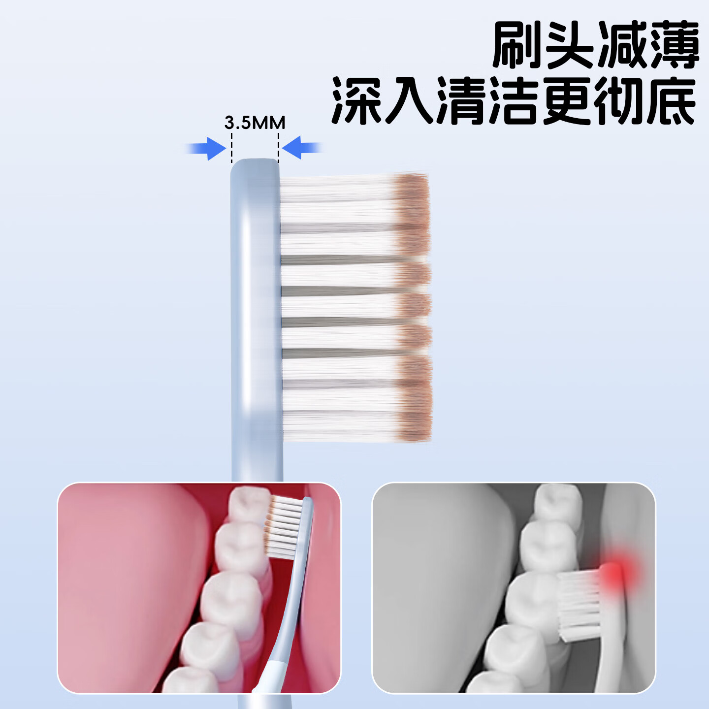 米选牙刷软毛细毛成人家用家庭装宽头护龈超细洁齿 软毛 6支 宽头牙刷