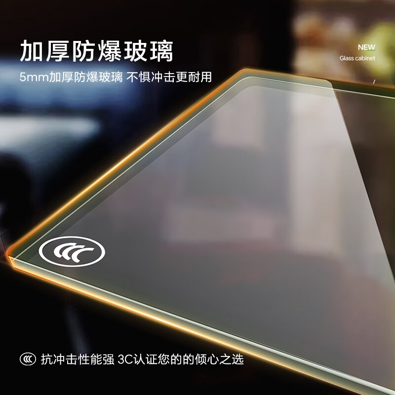 帅仕（shuaishi）厨房置物架免打孔吊柜下放调料架壁挂收纳储物柜多功能放调味品架 奶白长70高30【3C钢化防爆玻璃柜门】免打孔