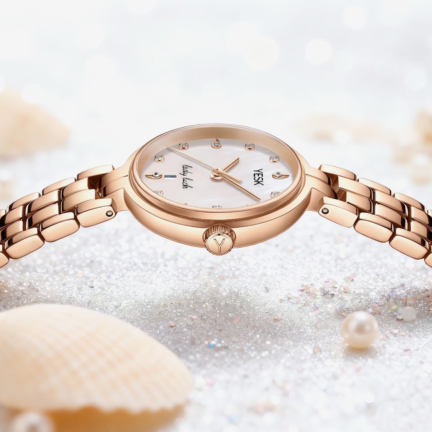 YESK雅思克幸运女神瑞士石英手表轻奢高端送爱人送女友送闺蜜