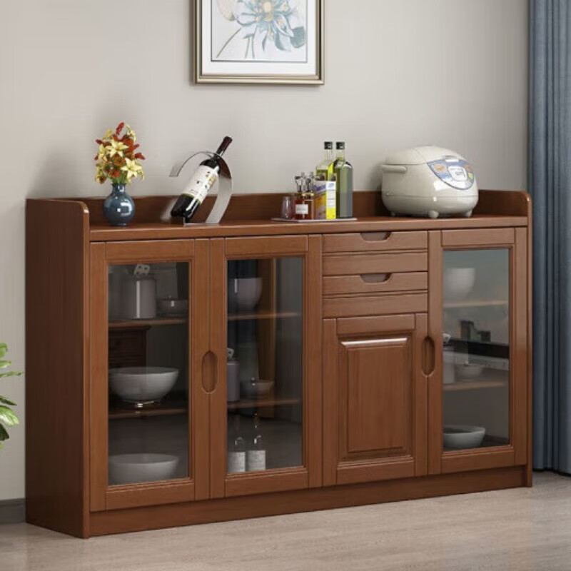 梵盛林2026新款实木餐边柜矮柜餐厅边柜酒柜靠墙现代简约客厅茶水柜碗柜 1.6米海棠色 包入户安装