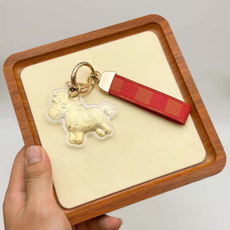 胖东来同款马钥匙扣足金999黄金马年马上有钱钥匙扣挂件书包挂件 足金20mg马上有钱小马+大红挂绳