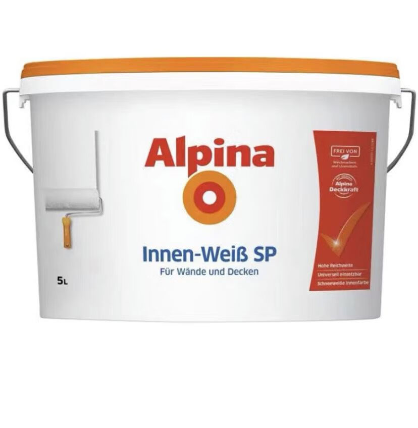 阿爾貝娜德國墻面漆白色漆乳膠漆內(nèi)墻油漆涂料進(jìn)口環(huán)保水性漆皓雅 5L 白色