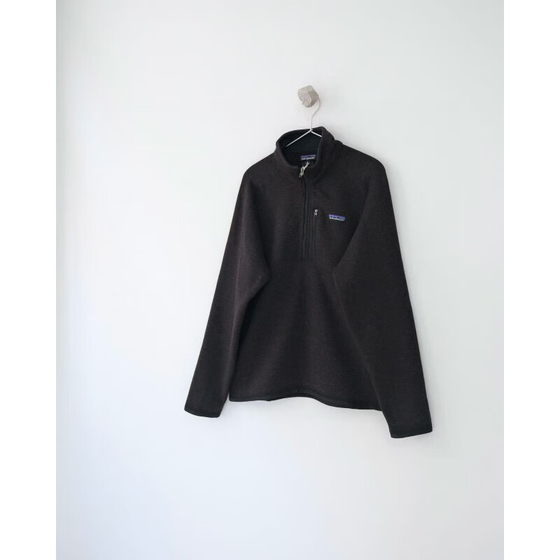 PATA25年新款户外运动休闲半拉链抓绒衣套头保暖针织卫衣男女 巴塔哥尼亚黑色 巴塔哥尼亚XL偏大