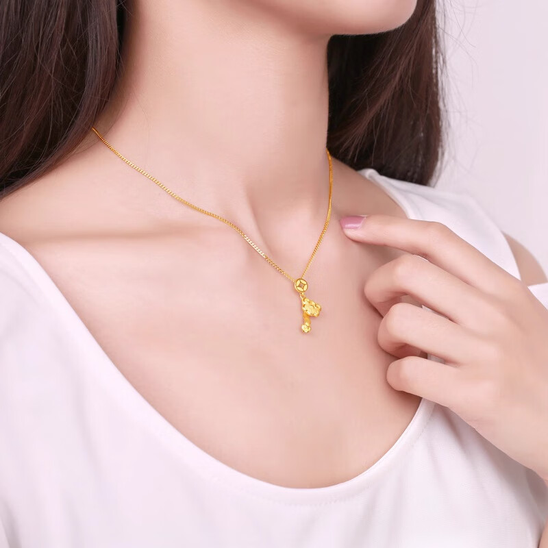 菜百首饰 黄金项链 足金侧身黄金项链 计价 约5.55克约40厘米