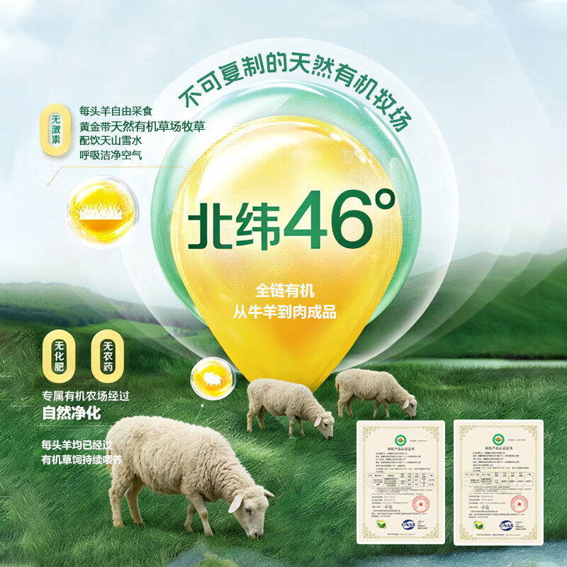 彩云牧歌【京东物流】新疆有机羔羊原切法式小切羊小排羊肋排羊腩肉前腿肉 有机法式小切1斤