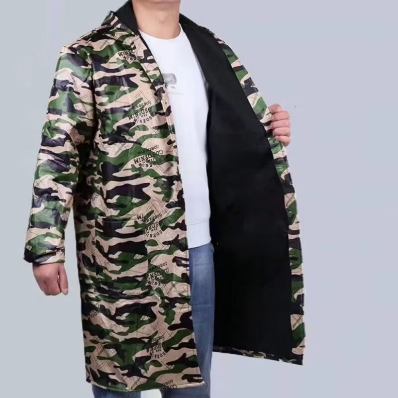 珥志四川省服 冬季加肥加大男士罩衣加绒加厚款长款工作服耐脏保暖外 轻薄【单层加绒防水】 9XL 9X码 （253-280斤 )