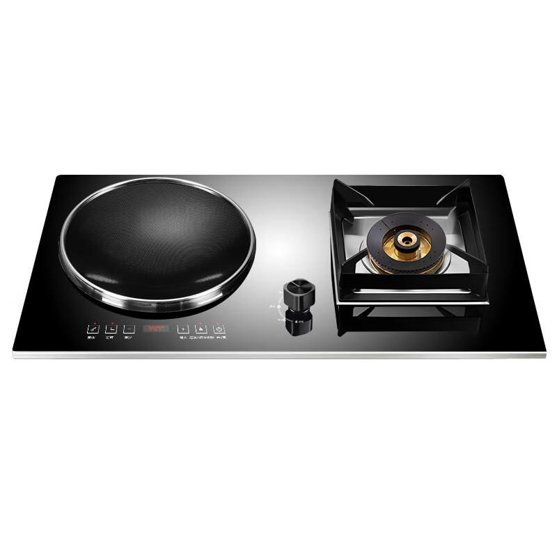 欢呼好太太气电两用灶嵌入式家用电磁炉燃气灶电火灶一气一电二合一体电气两用双灶煤气灶 【左电右气】凹面3500W铜发热盘+增压直喷铜盖 管道天然气