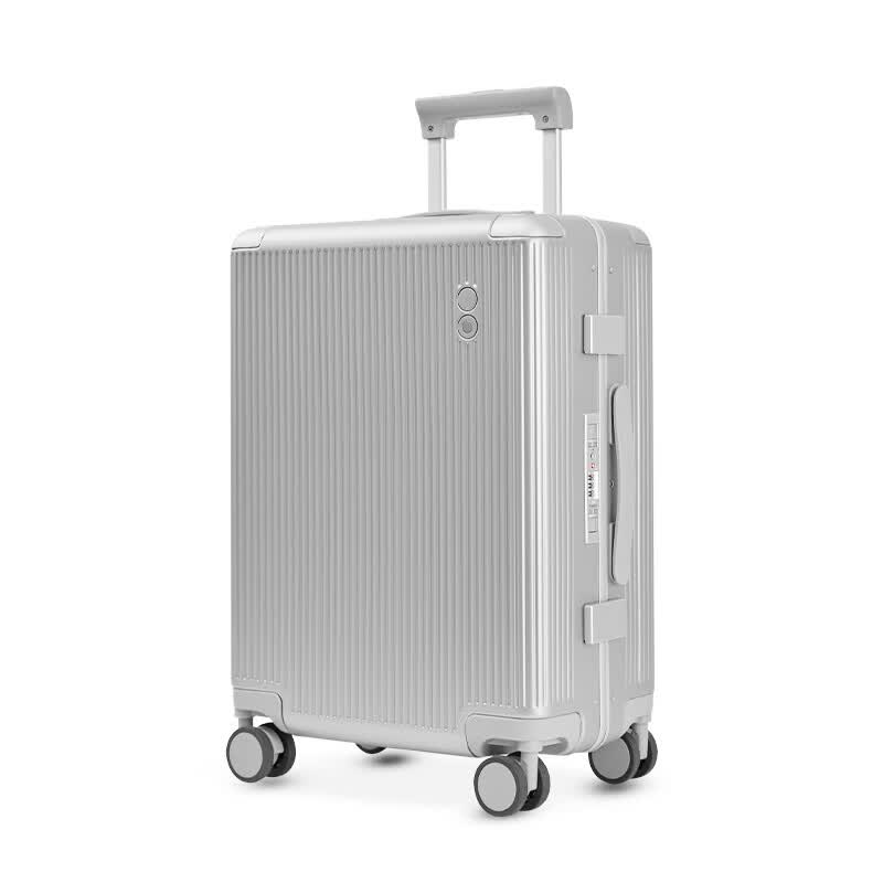 爱可乐（Echolac）铝框行李箱便携坚固登机箱20寸密码箱旅行箱CT2412E-T 银色 20英寸
