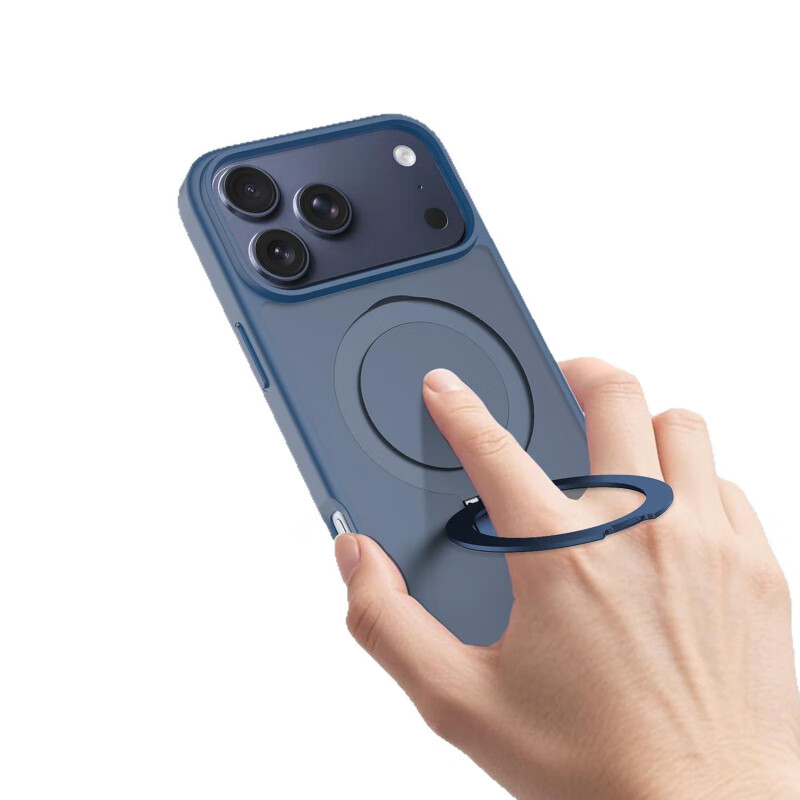 HKEN适用iPhone17ProMax磁吸支架手机壳苹果16支点磨砂肤感保护套15硬壳防摔保护套 浅粉色 iPhone12/12Pro