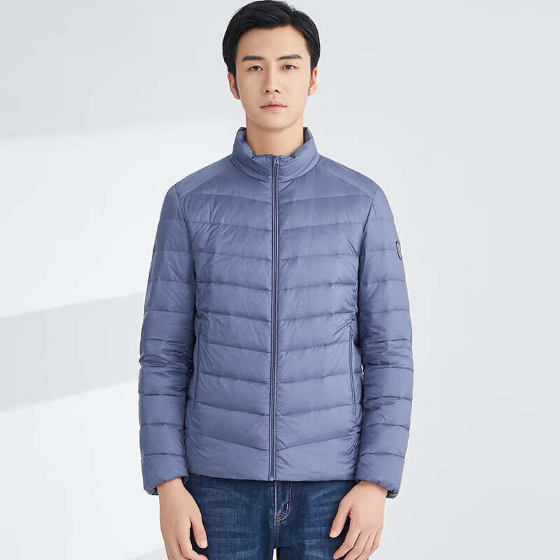 【鹦鹉梨专属】25秋冬男士短款运动风便携立领轻薄休闲排骨羽绒服 黑色 2XL 140-160斤