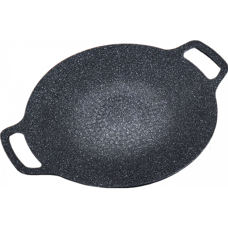 歐樂多（Olodo）戶外野營燒烤盤卡式爐煎烤盤韓式烤肉盤家用電磁爐麥飯石不粘鐵板 普通手柄24cm燃氣款2-3人用