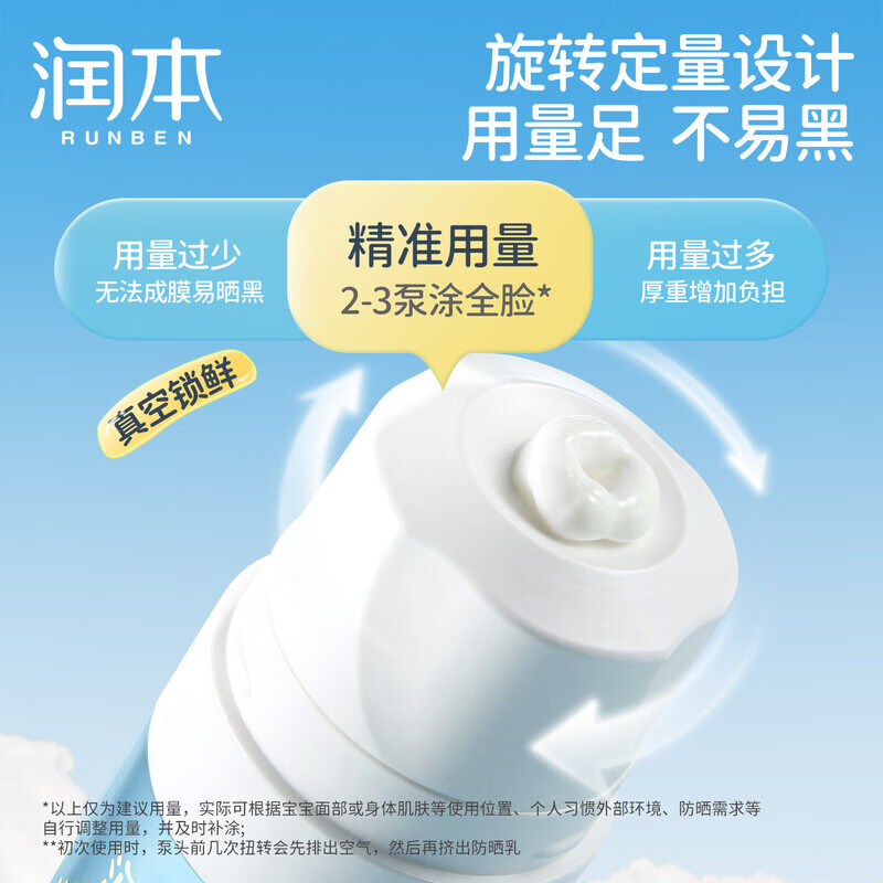 【官方旗舰】润本儿童防晒霜宝宝婴儿专用防晒隔离紫外线男女童面霜小孩防晒乳身体护理 50.0ml