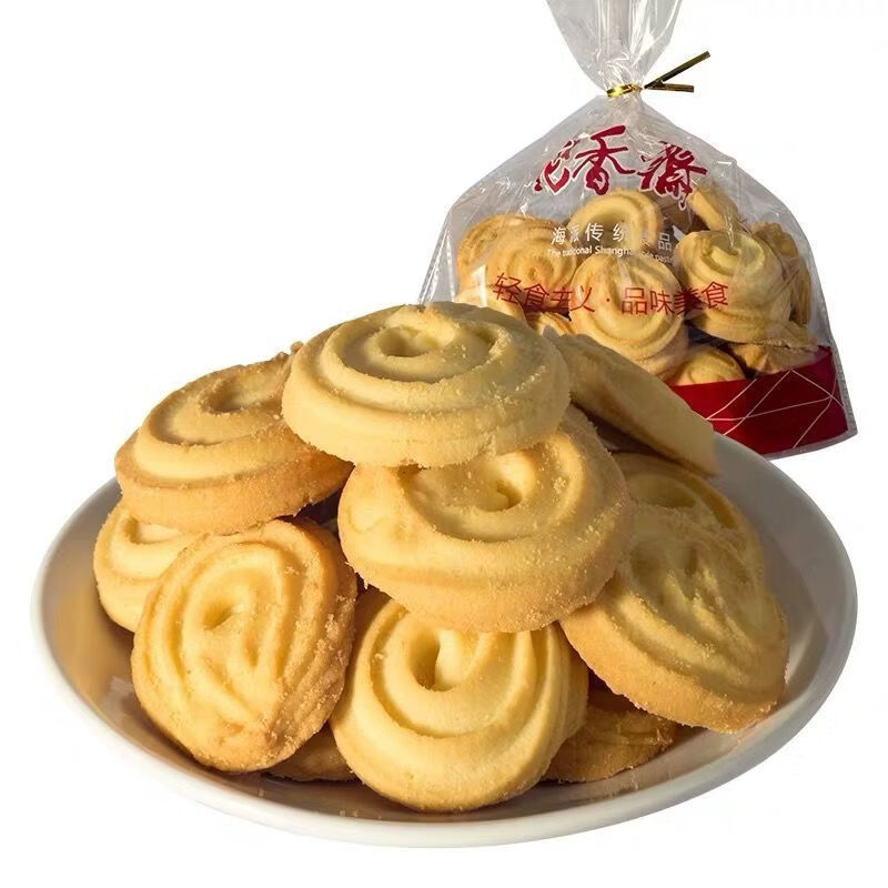 老香斋白脱曲奇上海特产酥脆曲奇饼干老式手工传统糕点点心零食 白脱曲奇500g