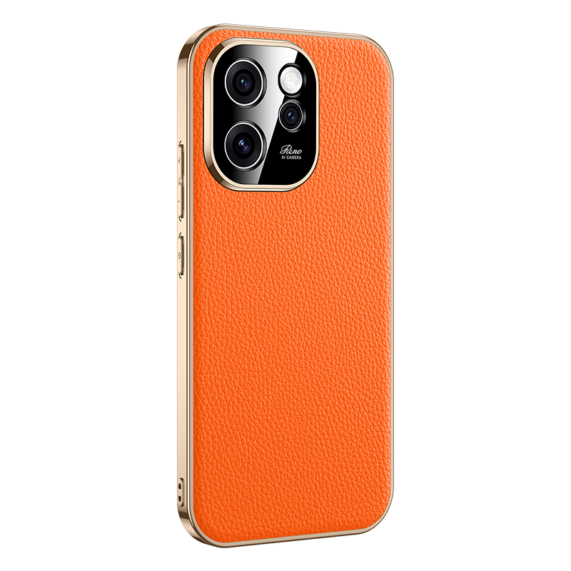 麦焕【头层真皮】OPPOreno15pro手机壳新款reno15真皮电镀保护套全包超薄防摔款 【暗紫色】头层牛皮保护套 OPPOreno15