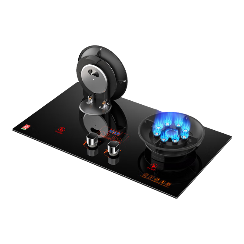 樱花燃气灶天然气煤气灶双灶家用液化气灶具嵌入式台式煤气炉猛火灶台 [翻盖]防爆玻璃+右九腔猛火+定时 罐装液化气
