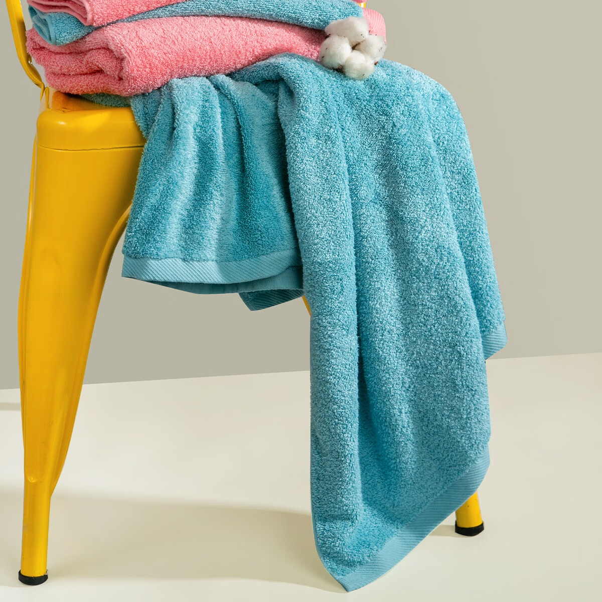 内野（UCHINO）纯棉浴巾洗澡吸水大浴巾家用裹巾毛巾三件套TK 浴面方三件套-蓝色