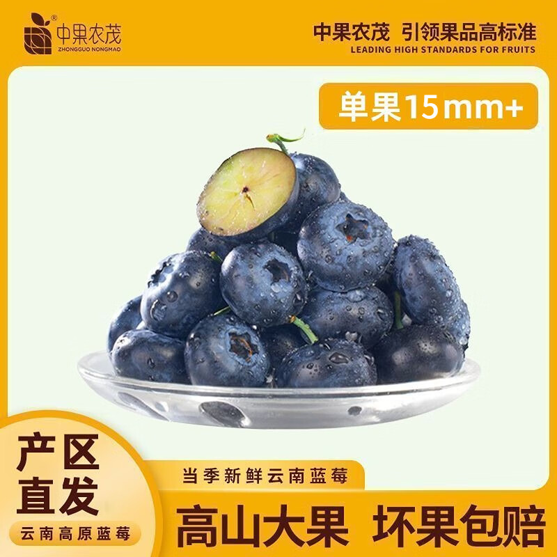 高山蓝莓精选中果4盒装400g 首购到手29.9元 u，单果15mm ，清甜多汁，浓郁果香，甜度爆表，果肉细腻 - 线报酷