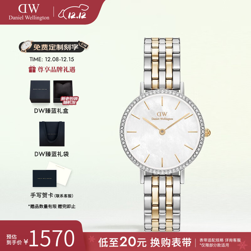 丹尼尔惠灵顿（DanielWellington）dw手表女 星环手链流金表系列石英腕表欧美表 生日礼物送女友 冰川白28