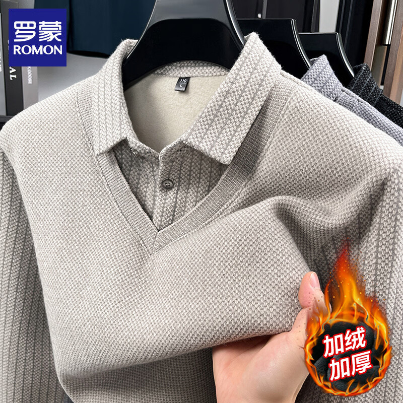 ���ɣ�ROMON����ʿ����������ë��2025�ﶬ�¿ů��ѩ���޴����֯����װ���� 221��ɫ 3XL (��������155-170��) 53.87Ԫ