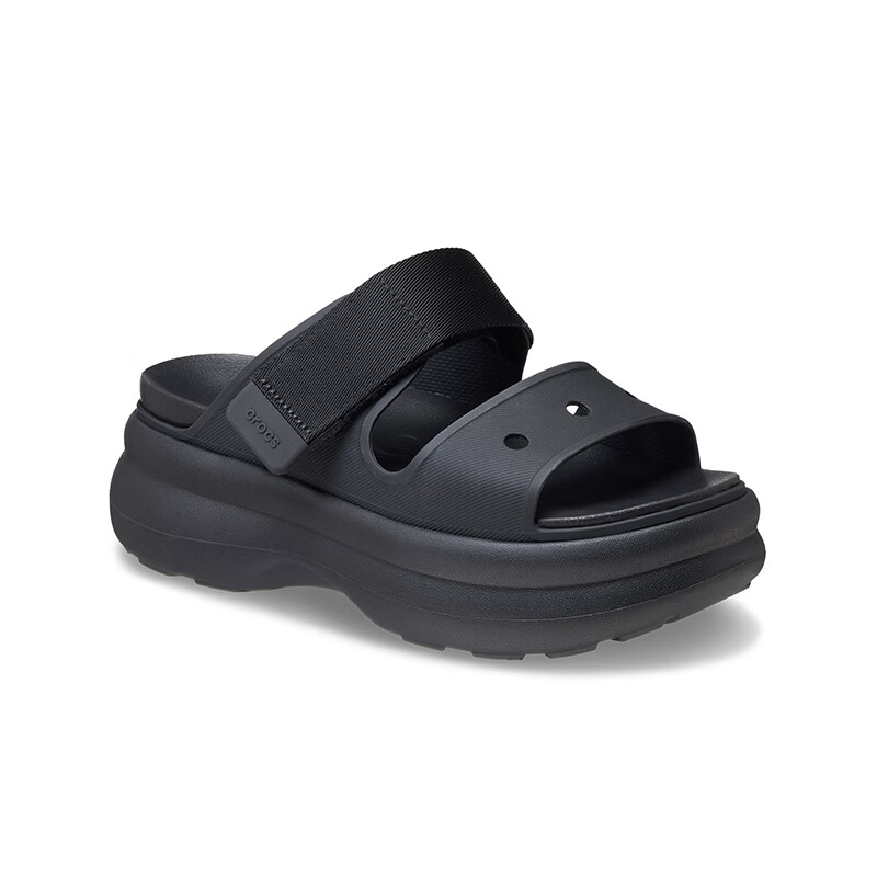 卡骆驰(CROCS)2026春季新款嗖酷双跟带凉鞋时尚休闲舒适花园鞋女鞋|212861 黑色-001(含智必星) 36 /37(230mm)