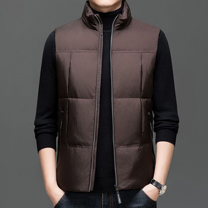 波司登冰洁纯色羽绒马甲男2025秋冬季款加厚白鸭绒保暖背心中青年 棕色 170/M 京东折扣/优惠券