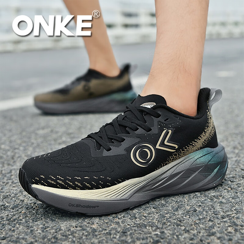 ONKE德国运动鞋女春季新款网面透气情侣跑鞋软底减震运动户外跑步鞋男 铂金 42