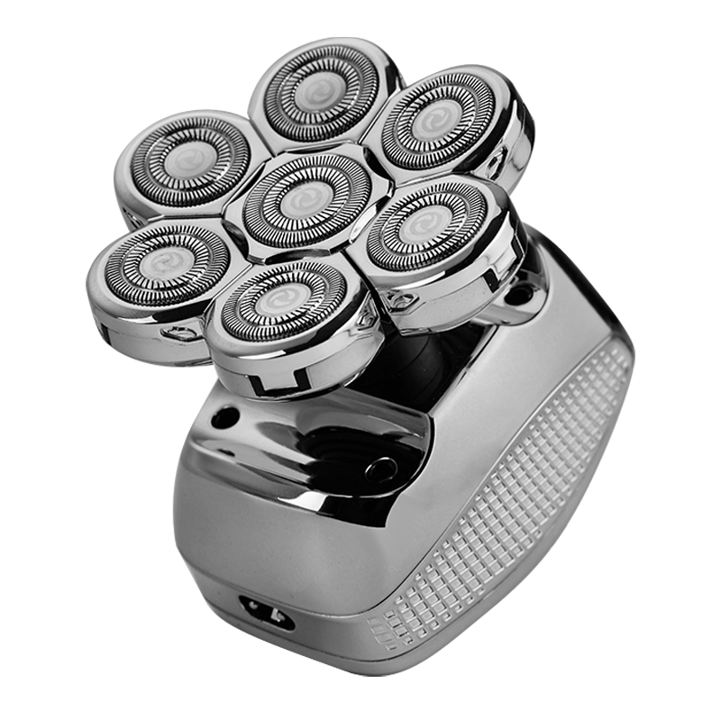 约克 (YUEKE)剃光头神器多刀头自刮胡须刀多功能剃须刀男士电动刮胡刀送男友送老公情人节礼物礼品 七刀头单机+收纳包